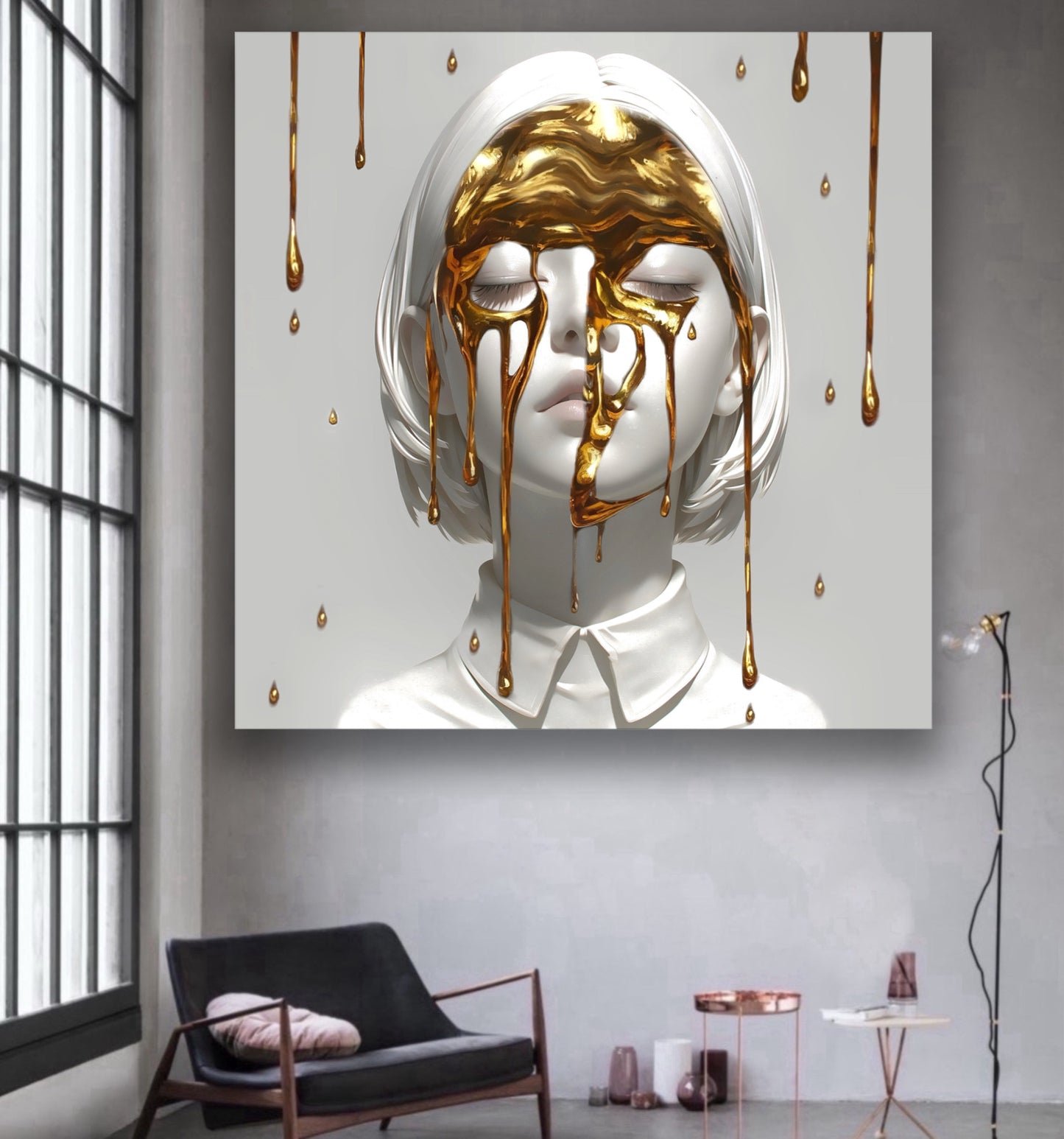White girl gold drops artwork