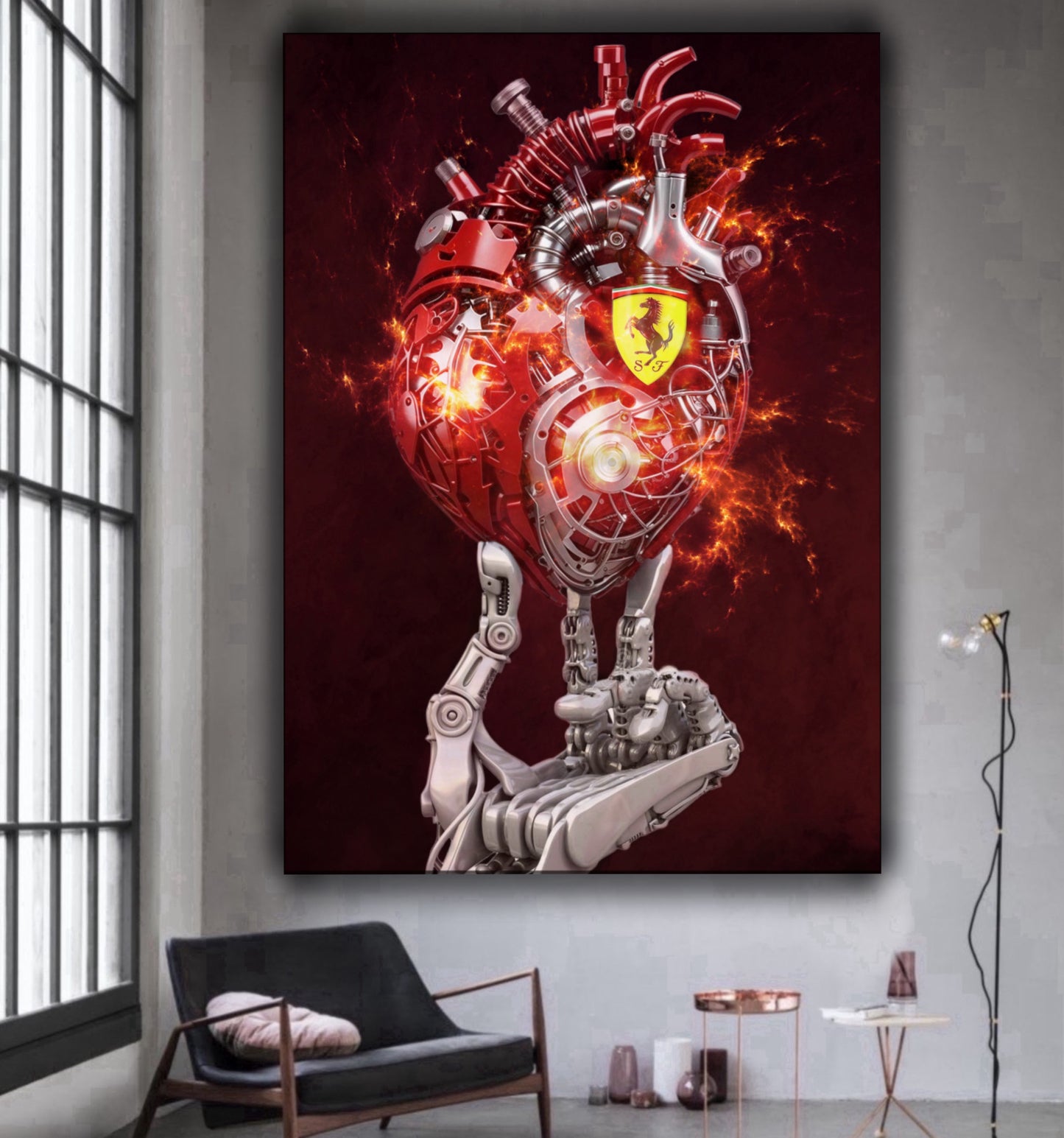 heart Robot Ferrari artwork