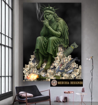 The Statue of Liberty sad reality artwork