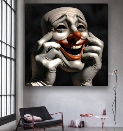 Clown mask surreal artwork