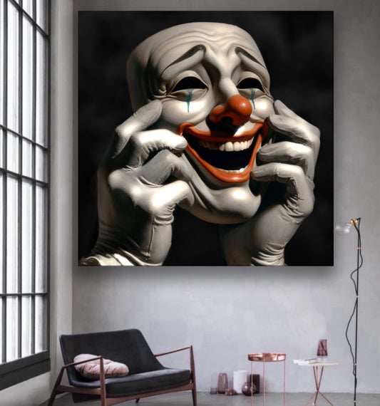 Clown mask surreal artwork