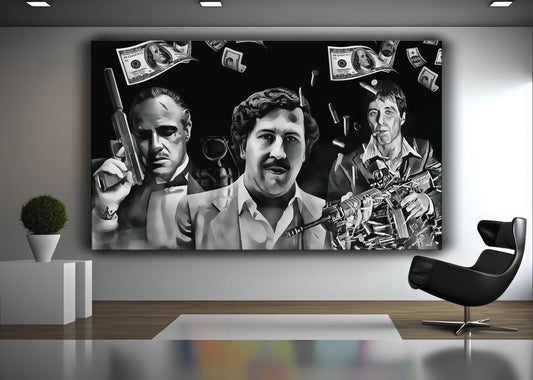 Mafia artwork God father, Pablo Escobar, Tony Montana - MEDUSSA SHOP