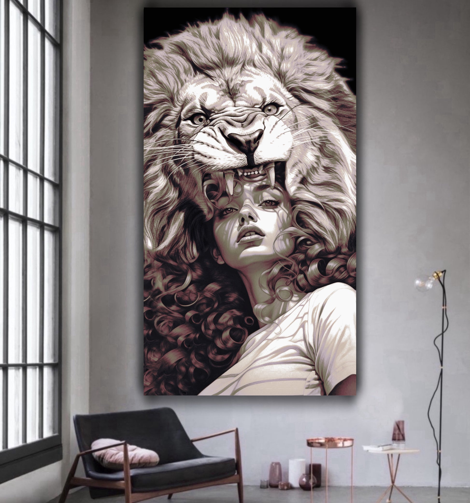 Lion woman artwork - MEDUSSA SHOP