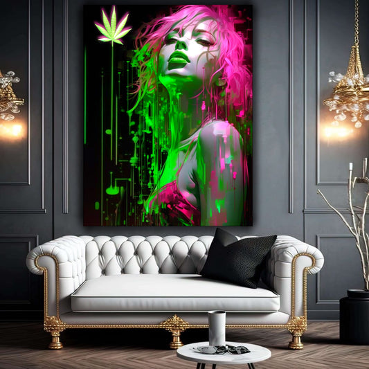 Woman colours Weed lovers artwork - MEDUSSA SHOP
