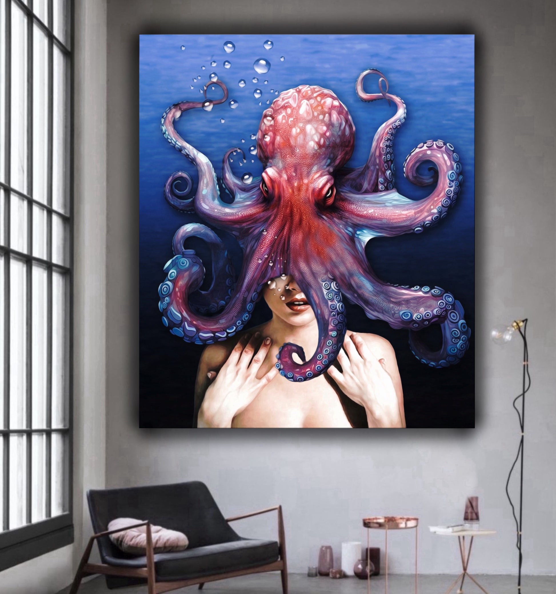 Surreal octopus woman artwork - MEDUSSA SHOP