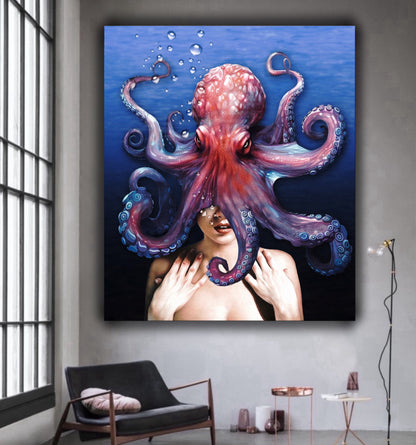 Surreal octopus woman artwork - MEDUSSA SHOP