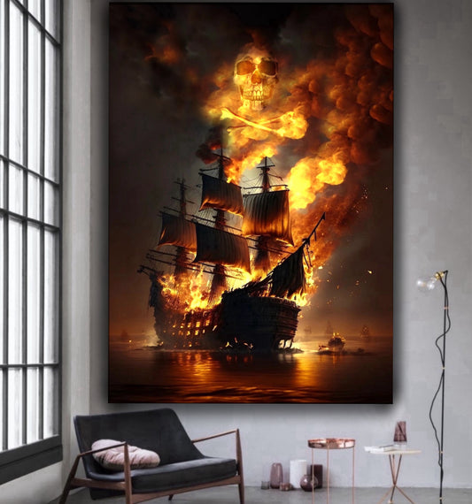 burning Ship pirates artwork