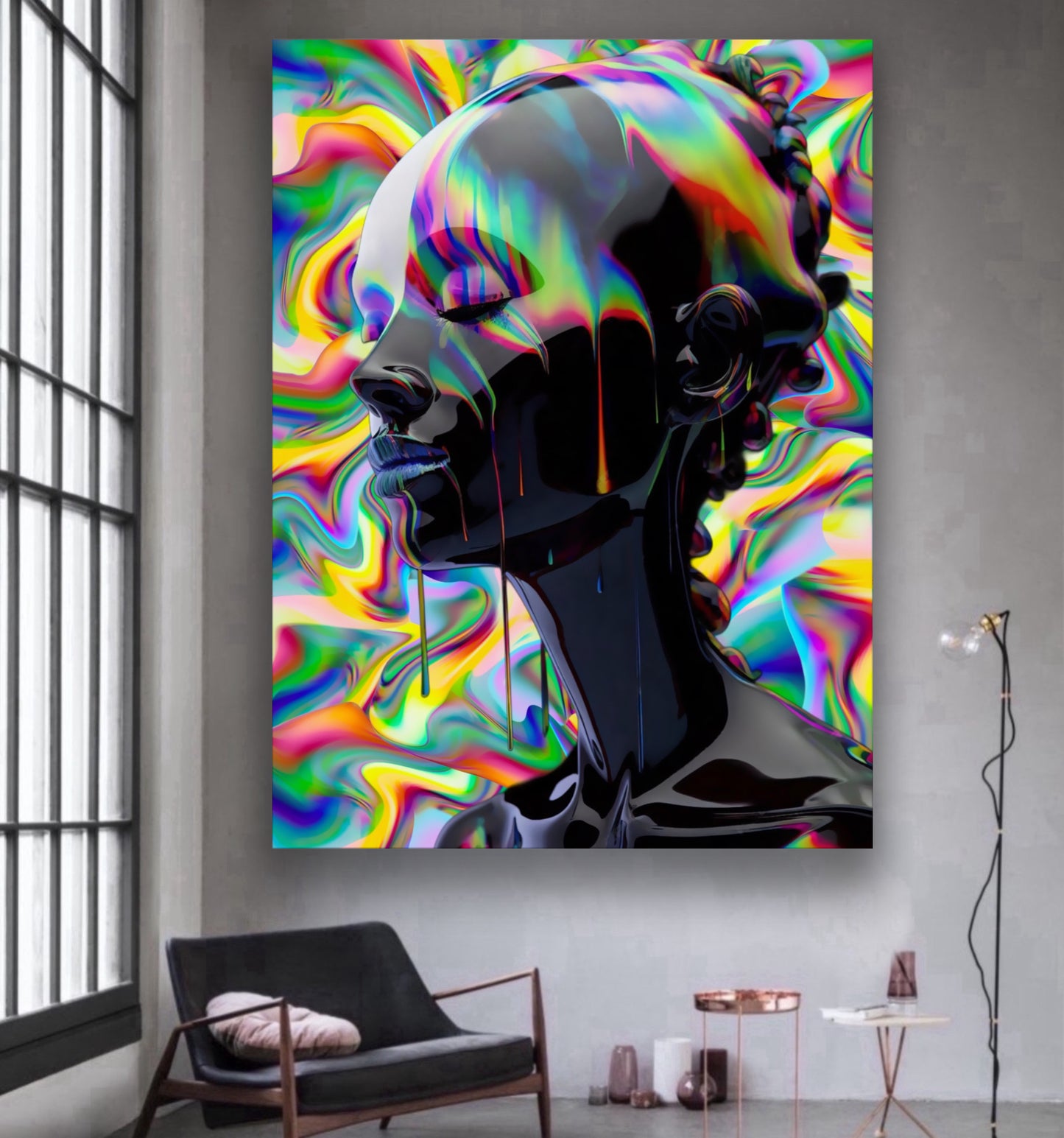 Black colors girl artwork
