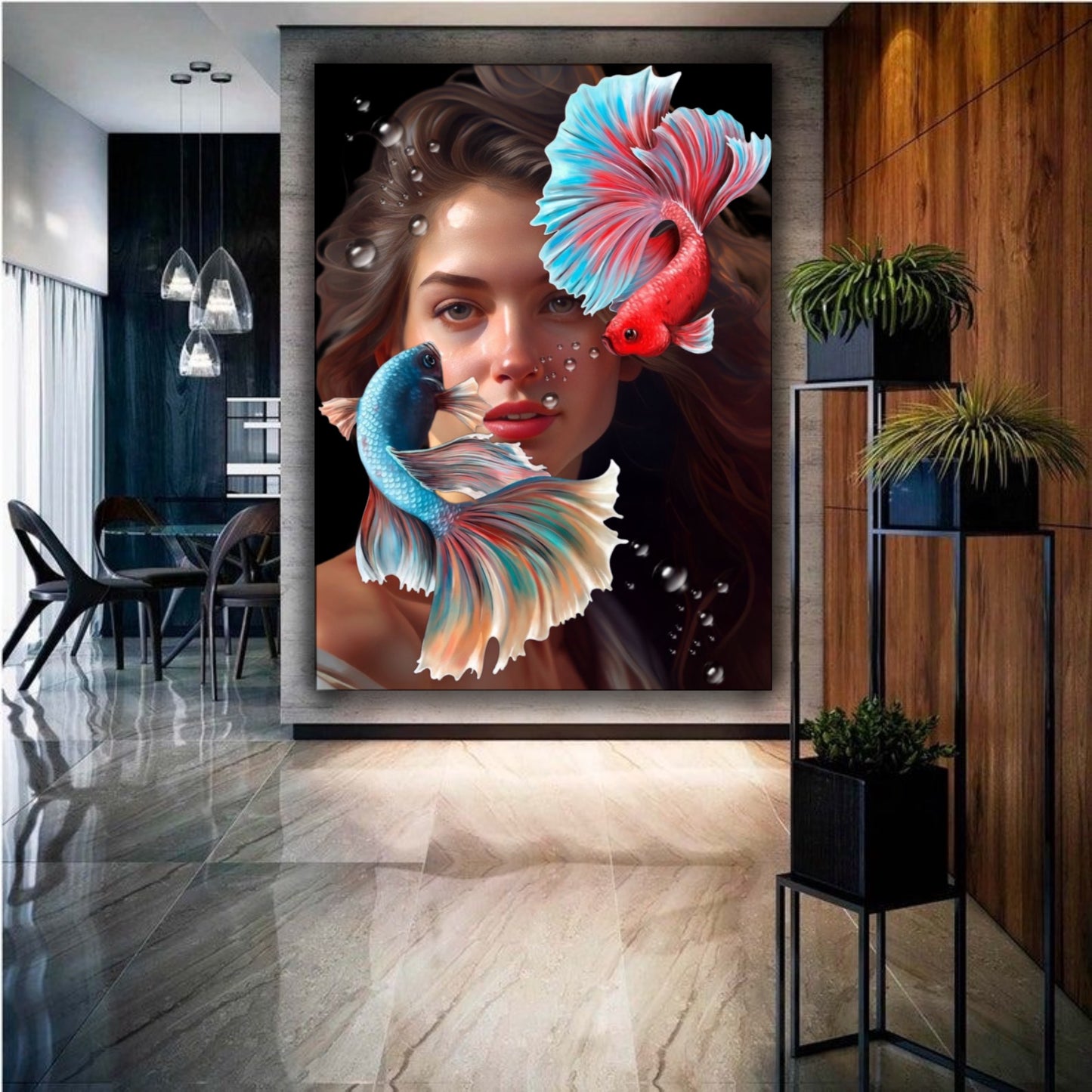 Surreal natural girl fish artwork - MEDUSSA SHOP