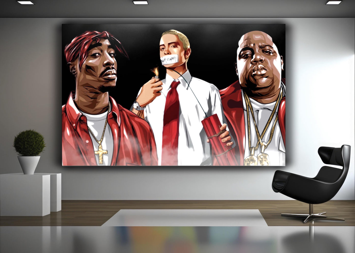 2Pac,Eminem, The Notorious B.I.G. artwork - MEDUSSA SHOP