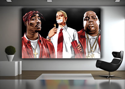 2Pac,Eminem, The Notorious B.I.G. artwork - MEDUSSA SHOP