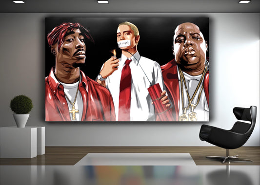 2Pac,Eminem, The Notorious B.I.G. artwork - MEDUSSA SHOP