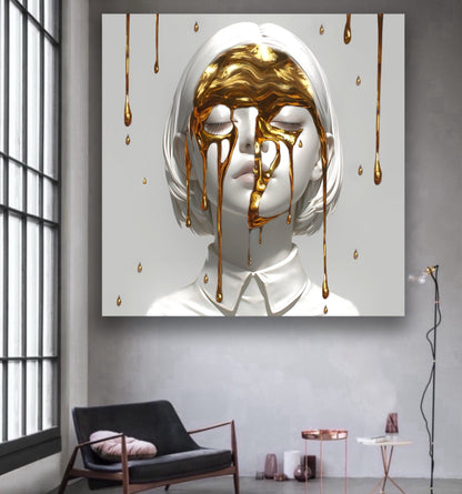 White girl gold drops artwork