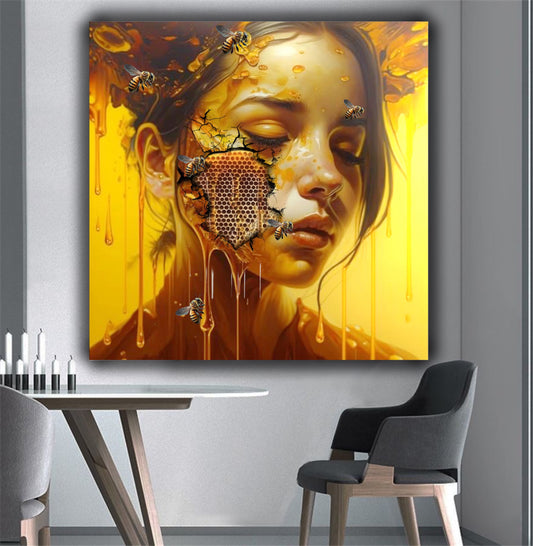 Honey bees woman modern art - MEDUSSA SHOP
