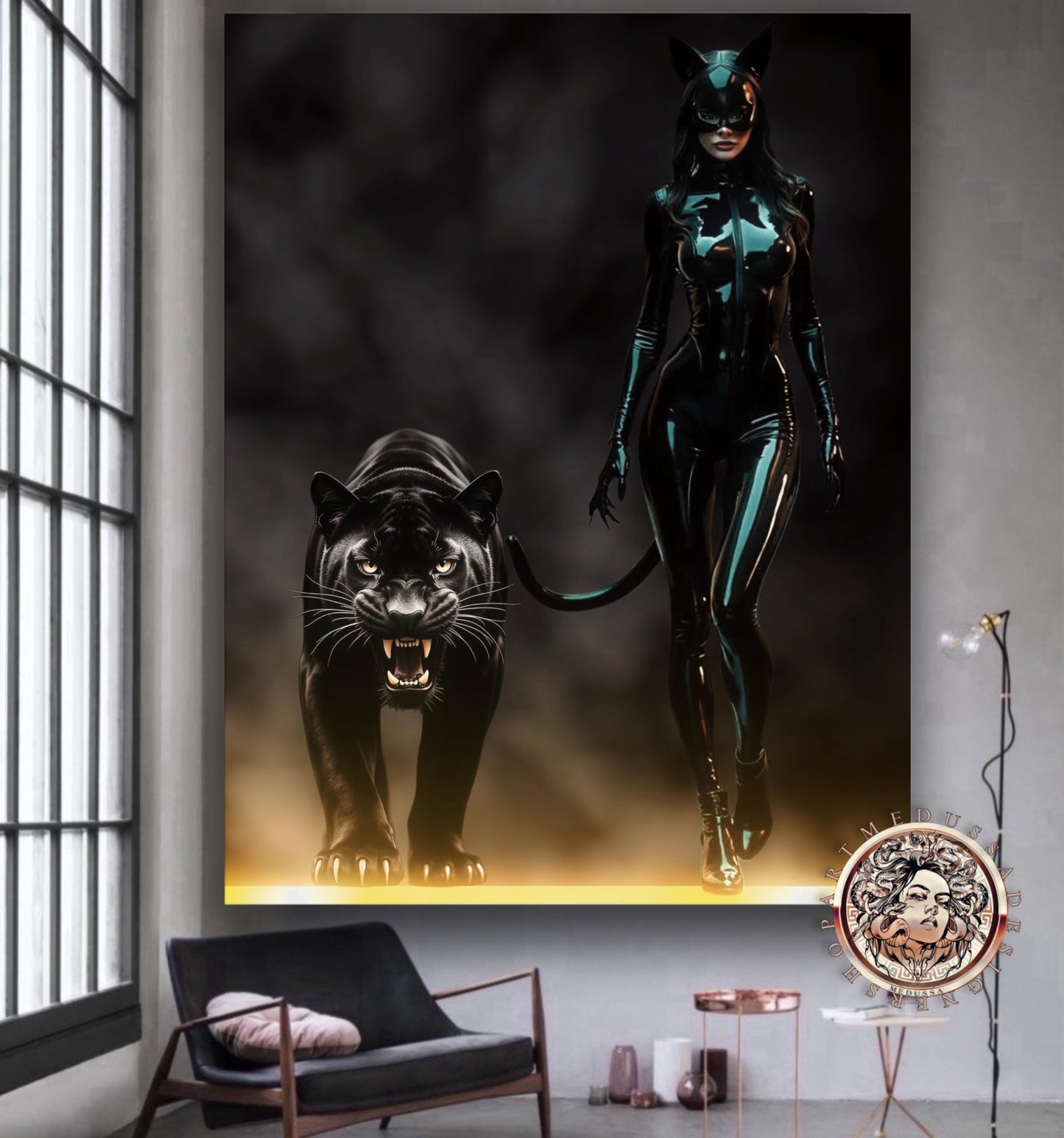 Cat woman artwork dark
