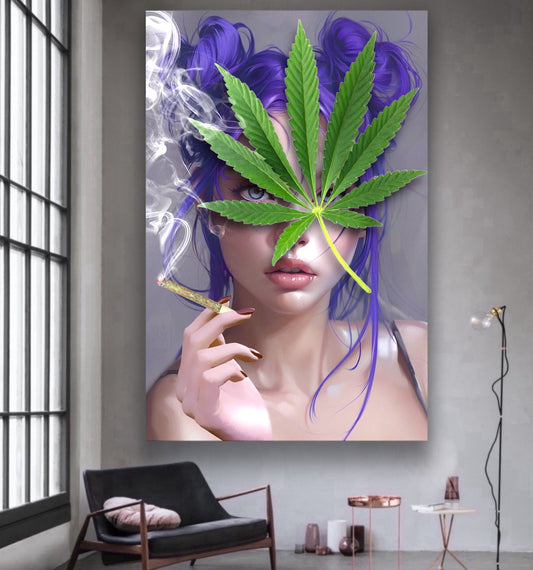 Weed girl surreal artwork