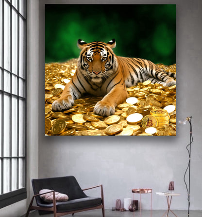 Tiger gold modern artwork
