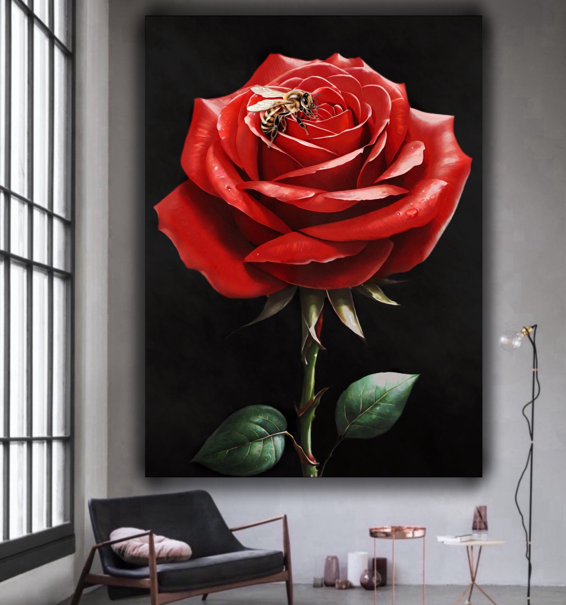 Rose bee artwork - MEDUSSA SHOP