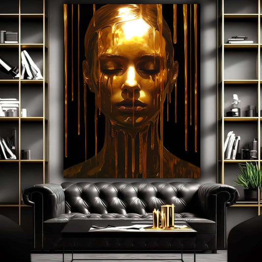 Gold drops woman artwork - MEDUSSA SHOP