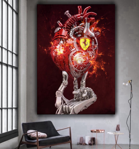heart Robot Ferrari artwork