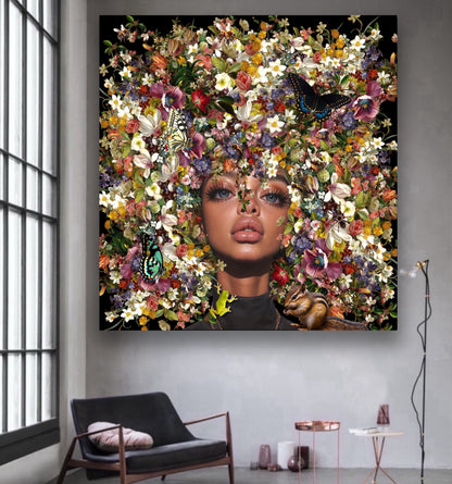 Natural flowers women artwork