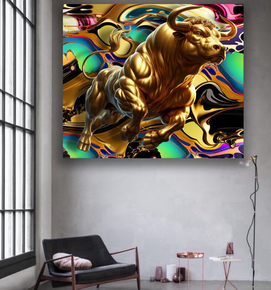 Gold bull colors artwork